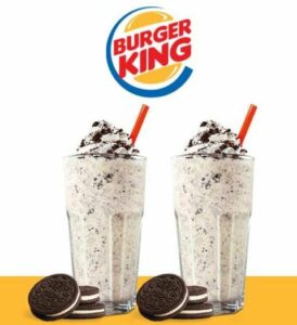 Burger King Milkshakes Menu.